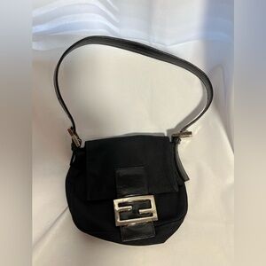 Fendi Black Mini Shoulder Bag with Silver Hardware